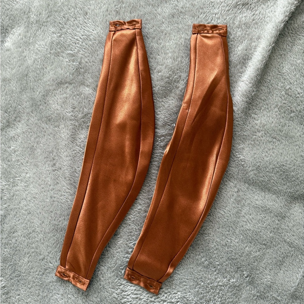Mia Convertible Shiny Satin Rust Bridesmaid Dress Size XL - Picture 5 of 7
